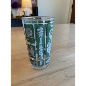 Vintage Libbey Americana Drinking Glass MCM Green and White EUC Cups Replacement